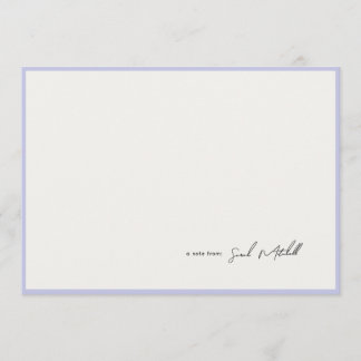 Minimalist Periwinkle Border Personalized Script Card