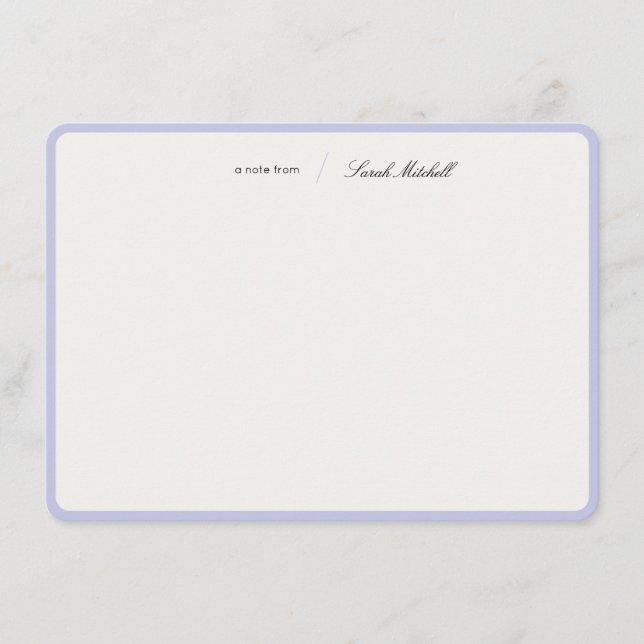 Minimalist Periwinkle Personalized Script Rounded Card (Front)