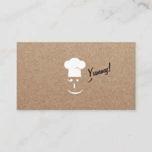 Minimalist Personal Chef Rustic Kraft Business Card