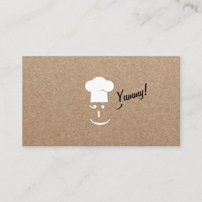 Minimalist Personal Chef Rustic Kraft Business Card (Front)