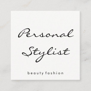 Minimalist Personal Stylist Cursive Text Square Business Card