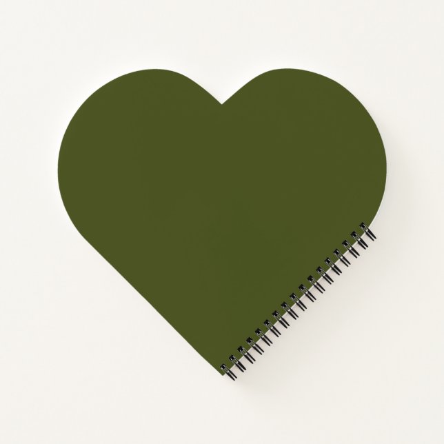 Minimalist Personalised Army Green Spiral Notebook (Back)