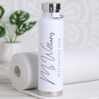 Minimalist Personalised Best Teacher Ever Water Bottle