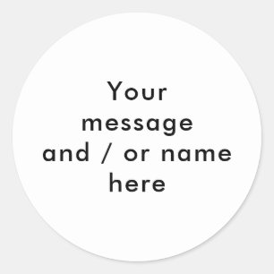 Minimalist Personalised Black and White Classic Round Sticker