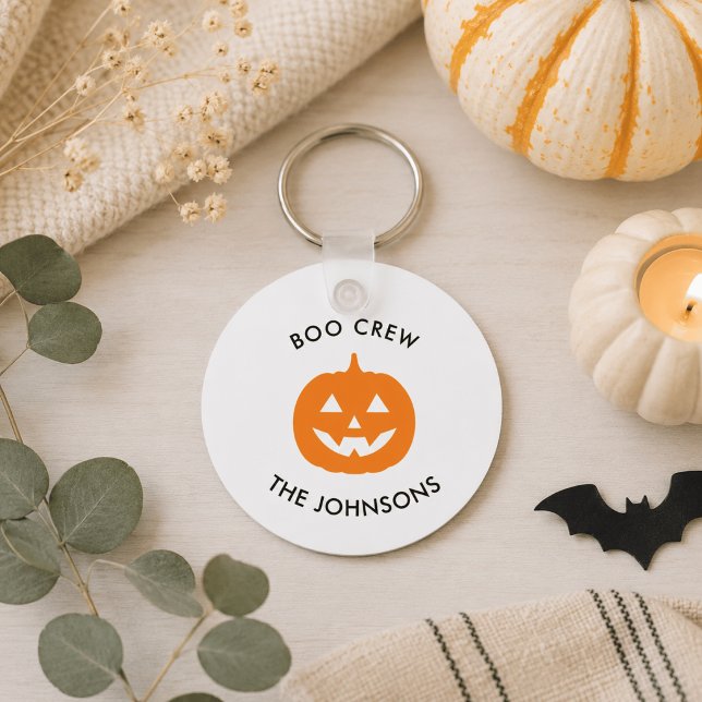 Minimalist Personalised Boo Crew Halloween Key Ring (Creator Uploaded)