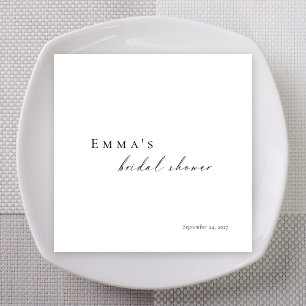 Minimalist Personalised Bridal Shower Napkin