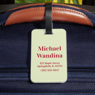 Minimalist Personalised Christmas Wedding favours Luggage Tag