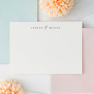 Minimalist Personalised Couple Stationery Card