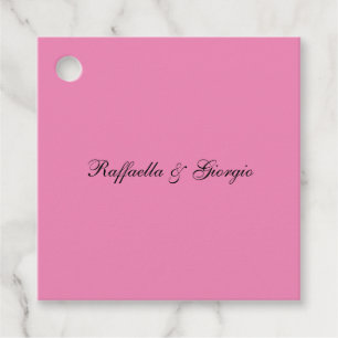 Minimalist personalised customised name pink colou favour tags