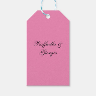 Minimalist personalised customised name pink colou gift tags