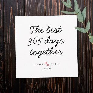 Minimalist Personalised First Wedding Anniversary Card