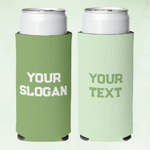 Minimalist Personalised Green Colours Seltzer Can Cooler