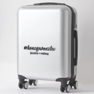 Minimalist Personalised Honemoon Hashtag Sticker