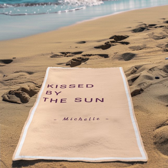Minimalist Personalised Kissed by the Sun Beach Towel (Creator Uploaded)