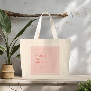 Minimalist Personalised Kissed by the Sun Tote Bag