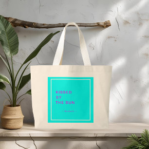 Minimalist Personalised Kissed by the Sun Tote Bag