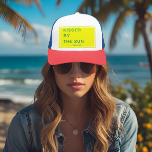 Minimalist Personalised Kissed by the Sun Trucker Hat