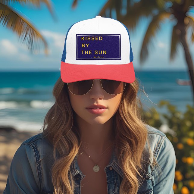 Minimalist Personalised Kissed by the Sun Trucker Hat (Creator Uploaded)