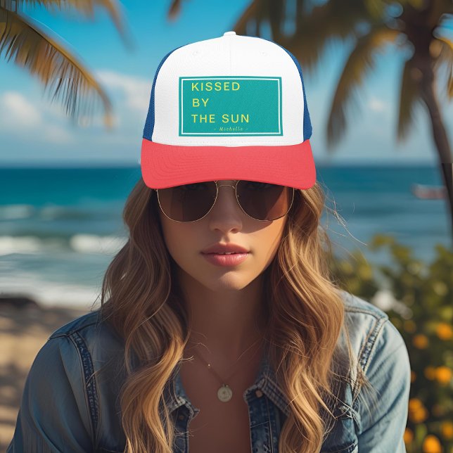 Minimalist Personalised Kissed by the Sun Trucker Hat (Creator Uploaded)