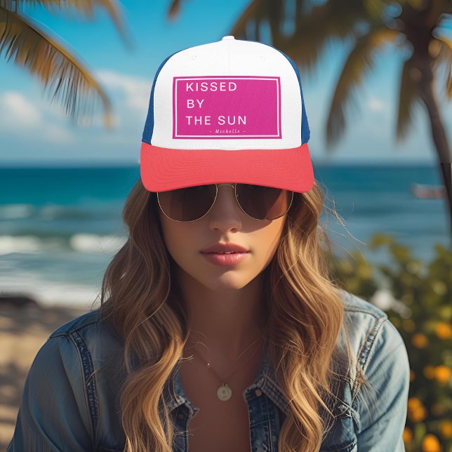 Minimalist Personalised Kissed by the Sun Trucker Hat (Creator Uploaded)