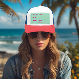 Minimalist Personalised Kissed by the Sun Trucker Hat