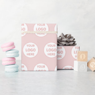 Minimalist Personalised Logo Pink Wrapping Paper