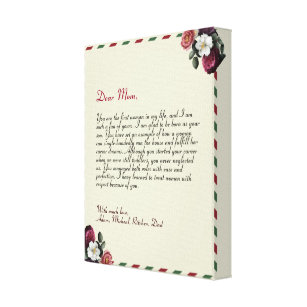 Minimalist Personalised Love Letter Handwritten Canvas Print