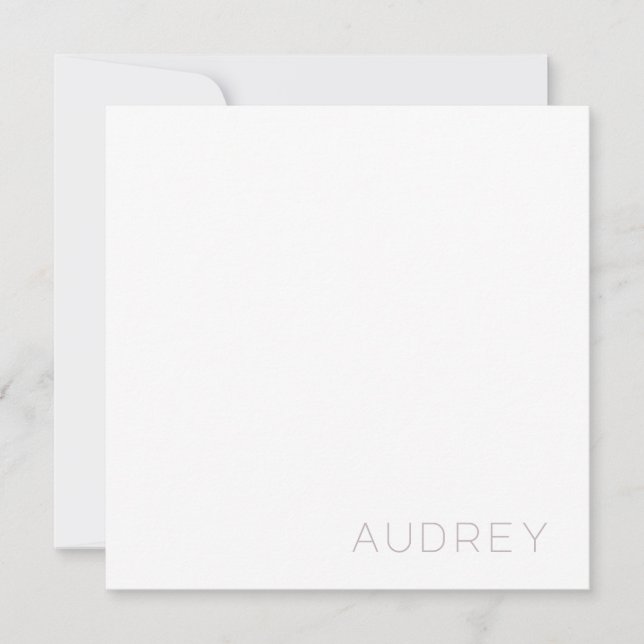 Minimalist Personalised Monogram Name Purple Card (Front)
