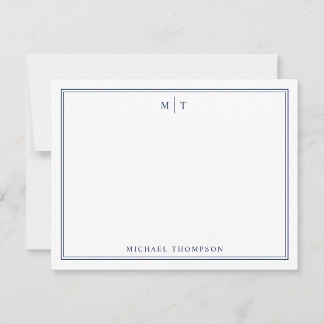 Minimalist Personalised Monogram Note Card  (Front)