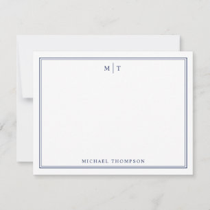 Minimalist Personalised Monogram Note Card 