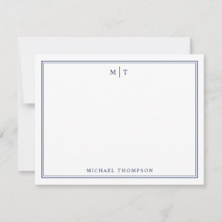 Minimalist Personalised Monogram Note Card 