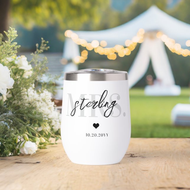 Minimalist Personalised Mrs. Wedding Keepsake (Wedding (Rotated))