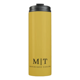 Minimalist personalised name monogrammed thermal tumbler