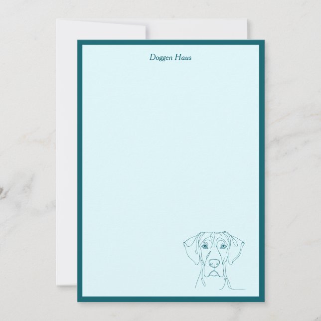 Minimalist Personalised Note Cards – Great Dane Li (Front)