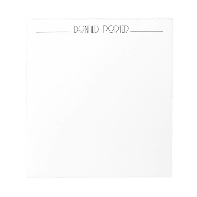 Minimalist Personalised Notepad (Front)