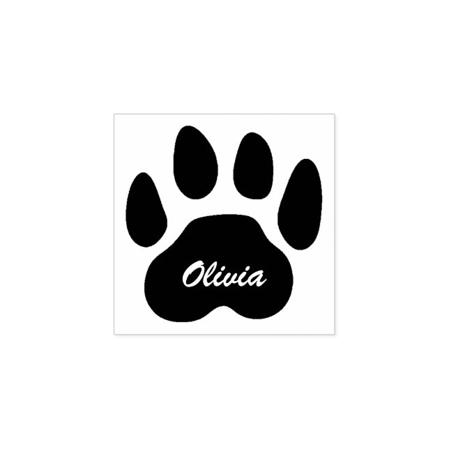 Minimalist Personalised Paw Print Rubber Stamp (Imprint)