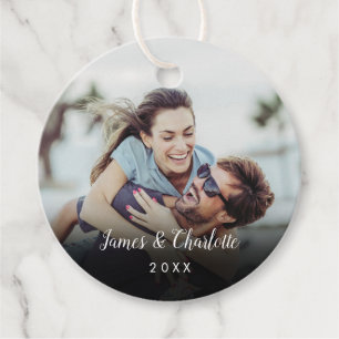 Minimalist Personalised Photo Script Name Date Favour Tags