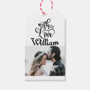 Minimalist Personalised Photo valentines day Gift Tags