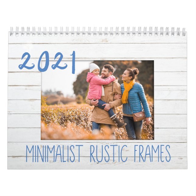 Minimalist Personalised Rustic Photo Frames Calendar (Cover)