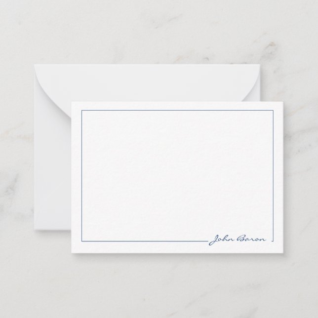 Minimalist Personalised Stationery Note Card  (Front)