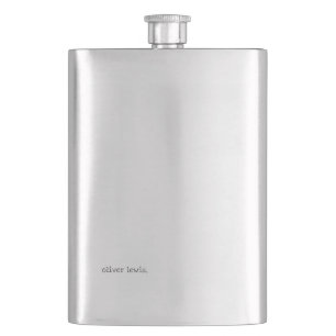 Minimalist Personalised Typewriter-Style Name Hip Flask