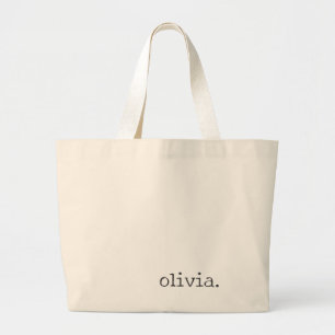 Minimalist Personalised Typewriter-Style Name Large Tote Bag