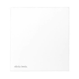 Minimalist Personalised Typewriter-Style Name Notepad