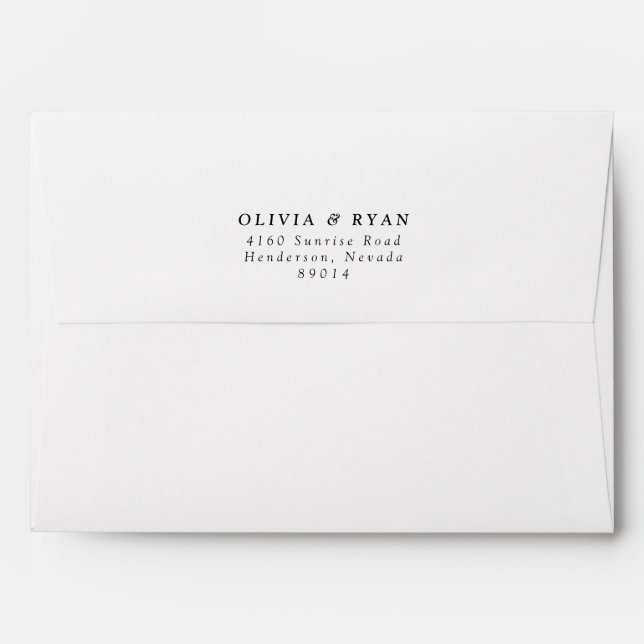 Minimalist Personalised Wedding Invite Envelope (Back (Top Flap))