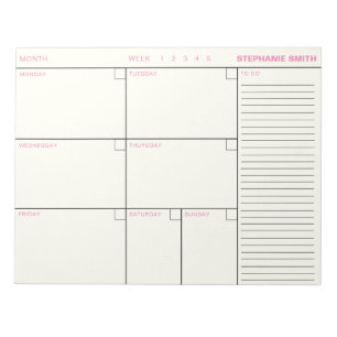 Minimalist Personalised Weekly Planner Agenda Note