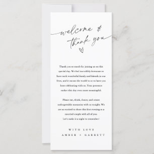 Minimalist Personalised Welcome & Thank You Card