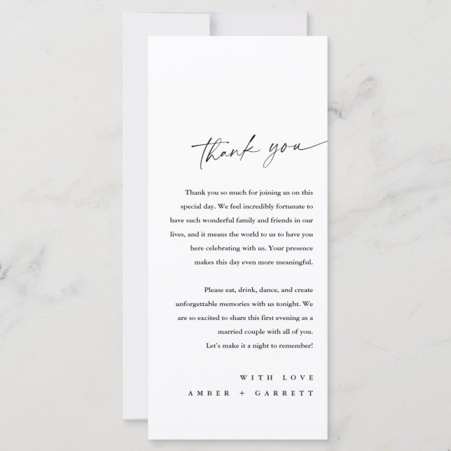 Minimalist Personalised Welcome & Thank You Card (Front)