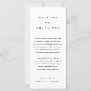 Minimalist Personalised Welcome & Thank You Card
