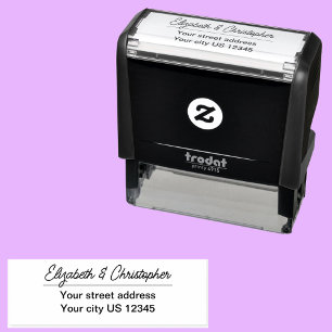 Minimalist Personalized Couples Return Address Self-inking Stamp
