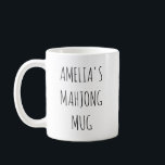 Minimalist Personalized Mahjong Name Design Simple Coffee Mug<br><div class="desc">This minimalist mahjong design features clean, handwritten lettering that feels modern and personal. Add any name to create a fun piece for game nights, mahjong groups, or thoughtful gifting. Its simple black-and-white style makes it versatile and easy to pair with any décor or personality. A great pick for mahjong lovers...</div>